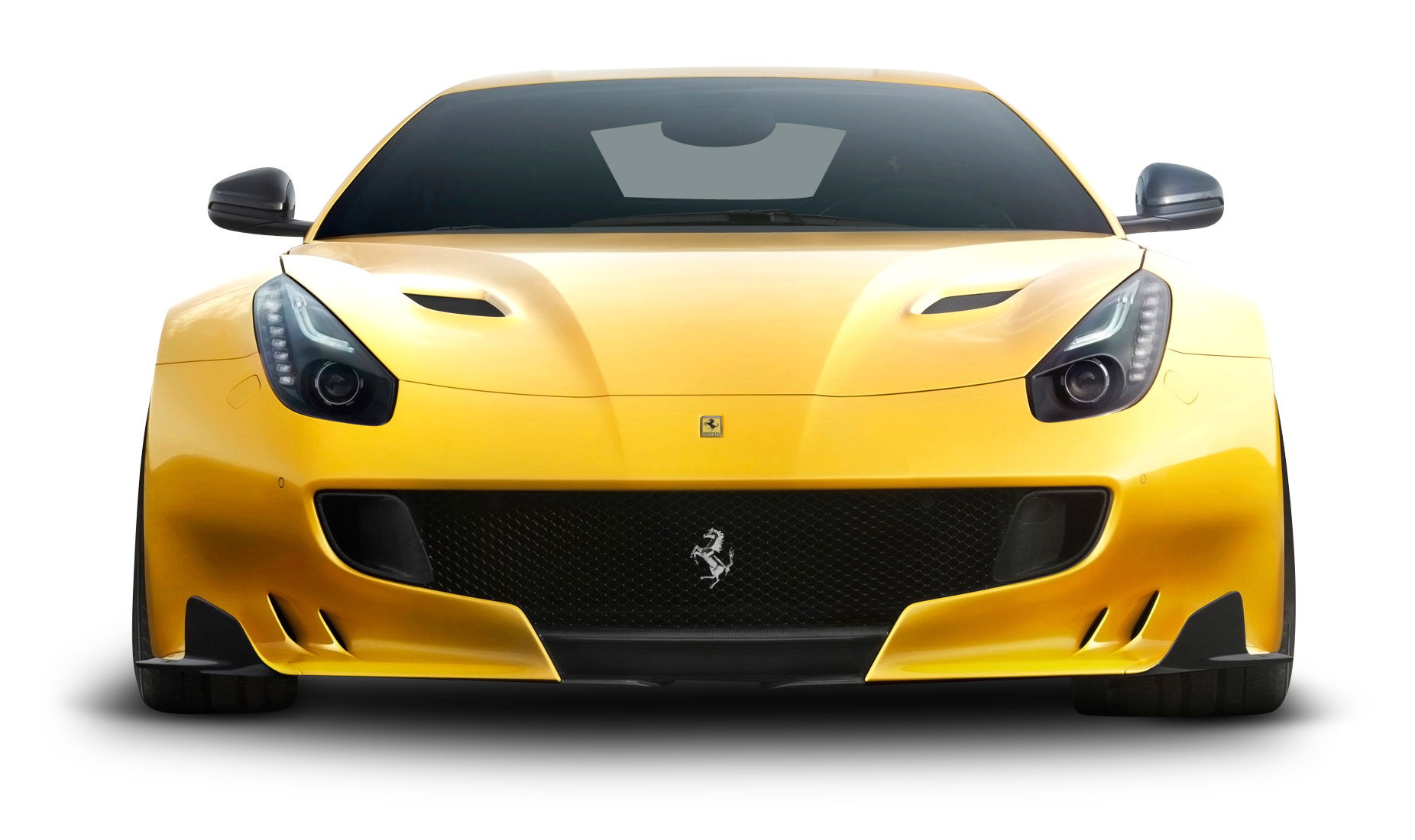 Front Photos Ferrari Yellow View PNG Image
