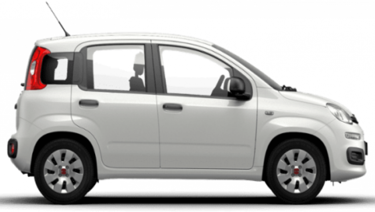 Fiat Panda White Side View PNG Image