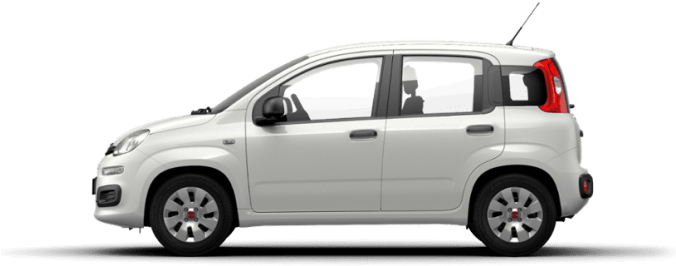 Fiat Panda White Side View PNG Image