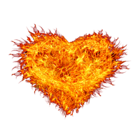 Fire Heart Vector Flame Burning PNG