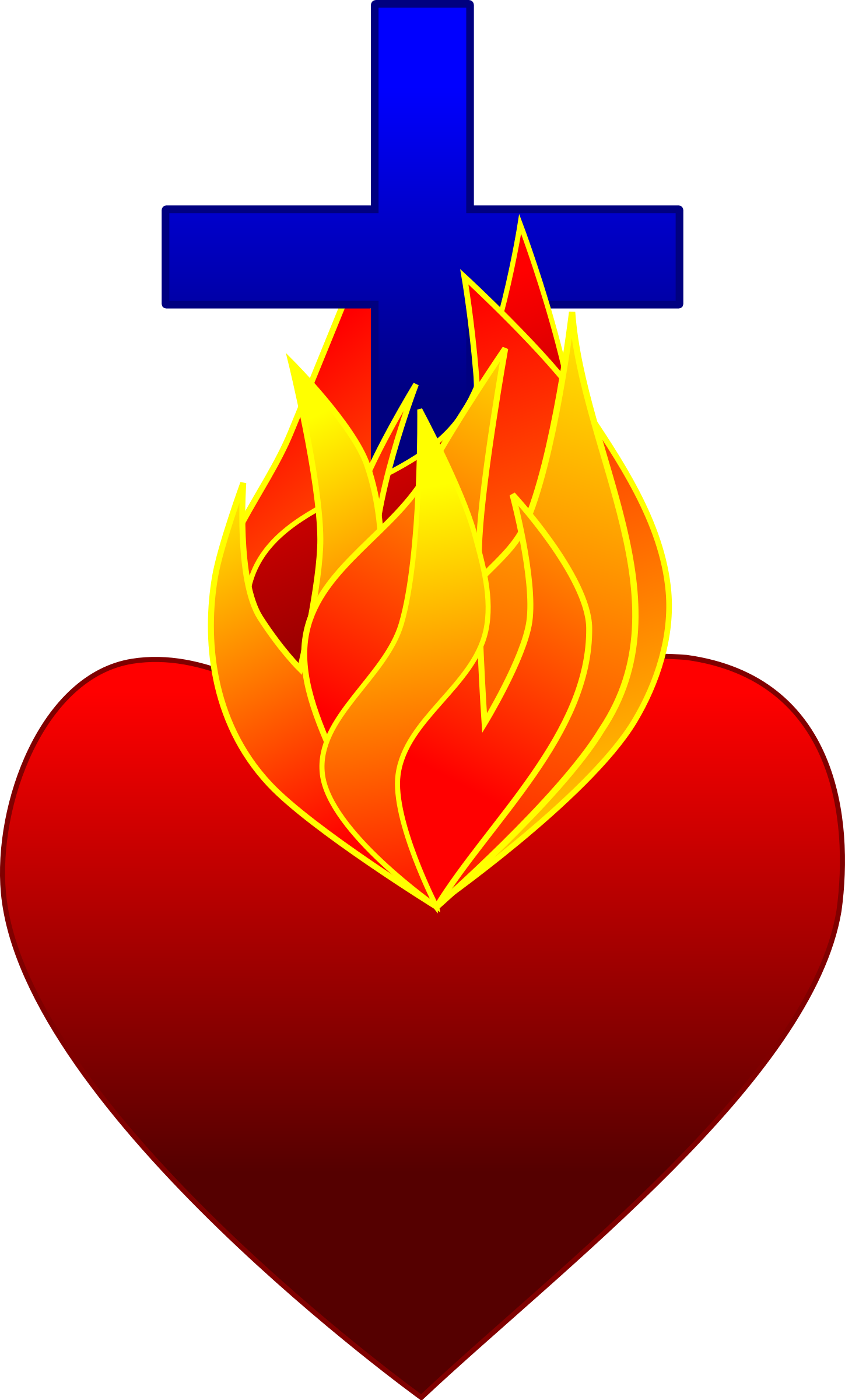 Fire Heart Cross Free Download PNG HD PNG Image