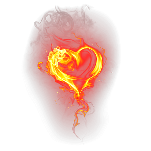 Fire Heart Flame Love Free Clipart HD PNG Image