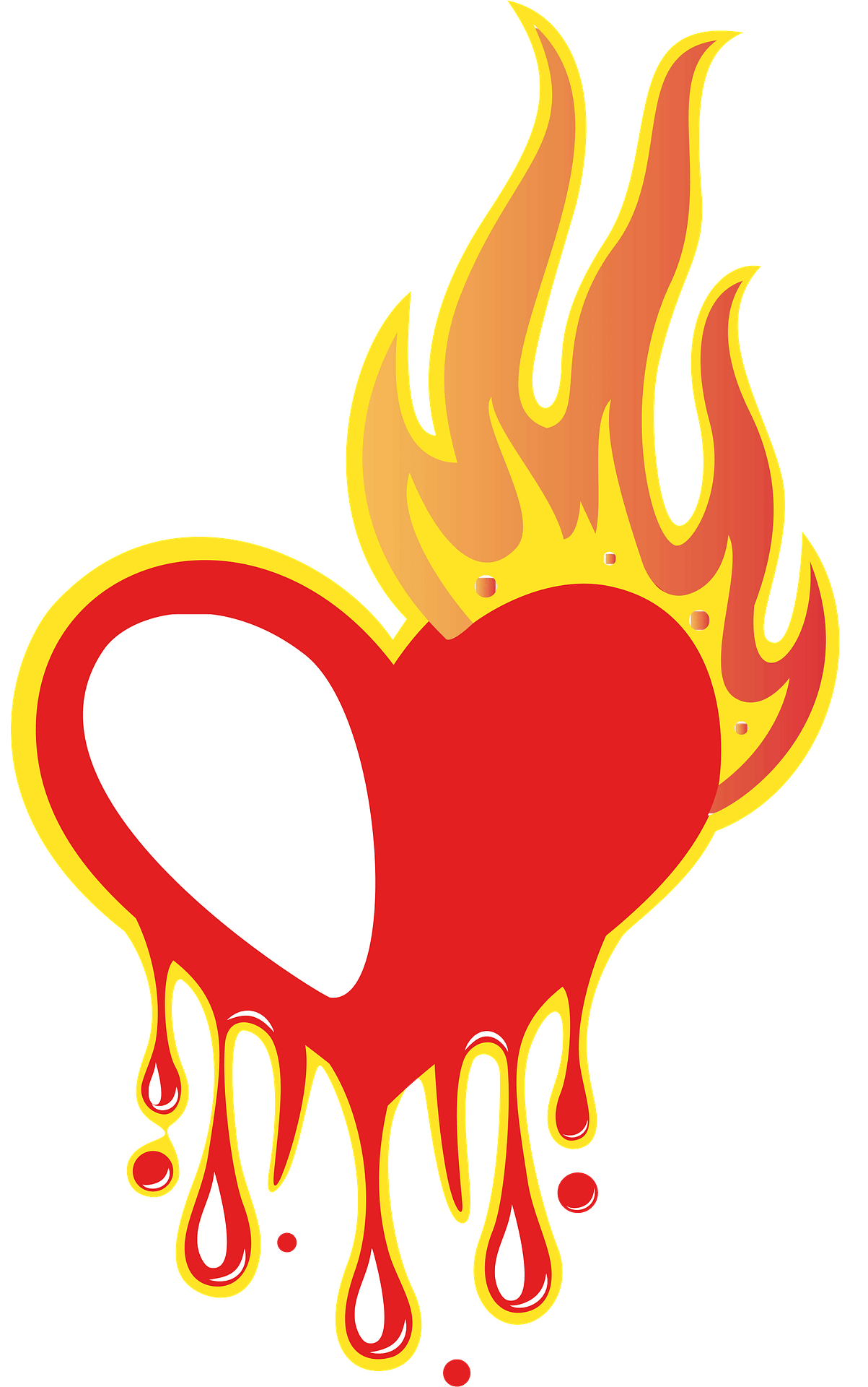 Fire Heart Vector Effect Smoke PNG Image