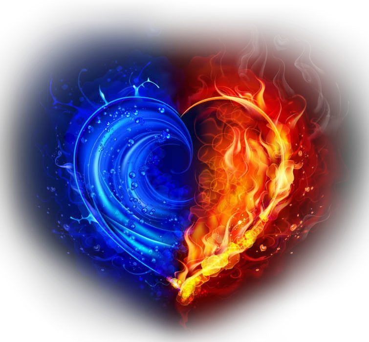 Water Fire Heart Download Free Image PNG Image