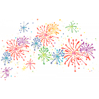 Bright Vector Fireworks Colorful Free PNG HQ