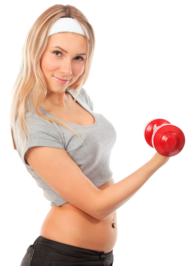 Dumbbell Female Fitness Free Clipart HD PNG Image