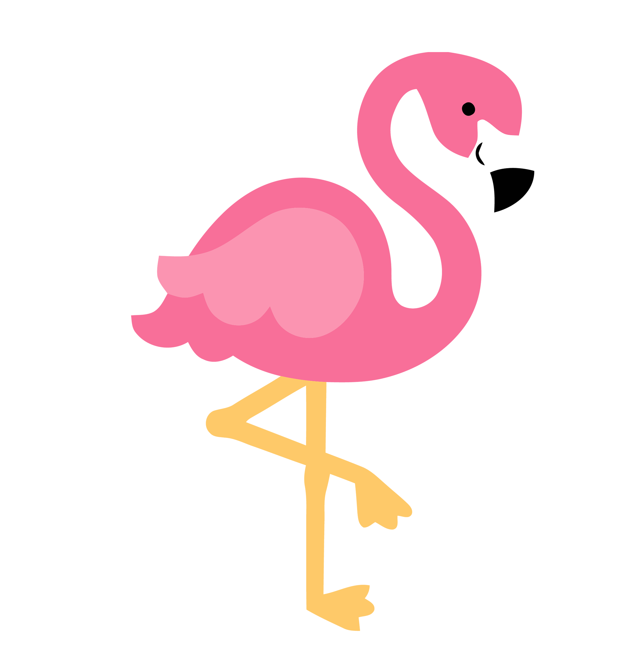 Vector Flamingo Bird Leg One PNG Image
