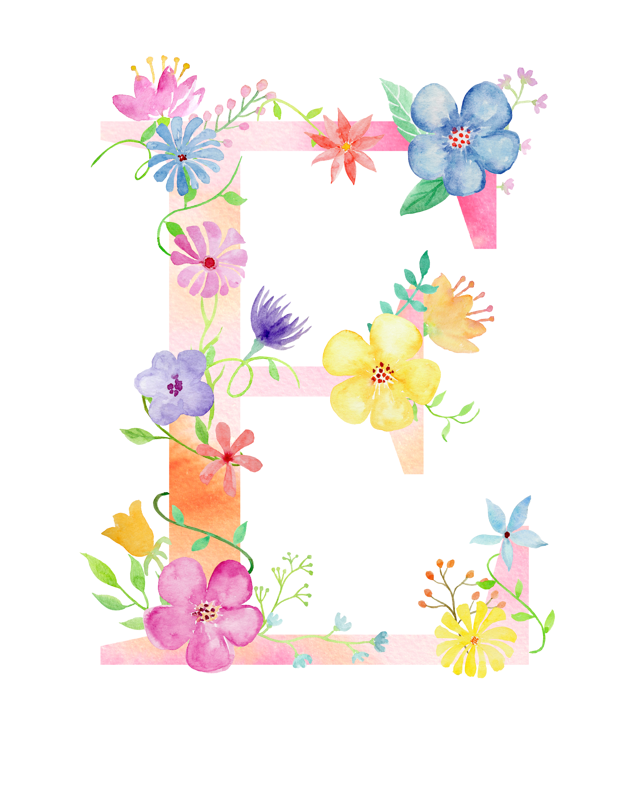 Floral Alphabet HQ Image Free PNG Image