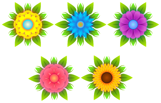 Vector Flower Art Colorful Free PNG HQ PNG Image