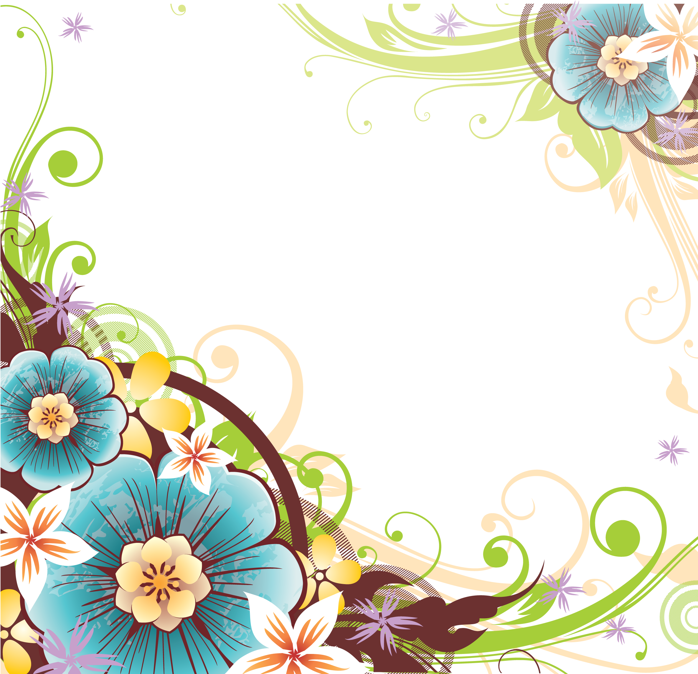 Vector Corner Flower Free Clipart HQ PNG Image