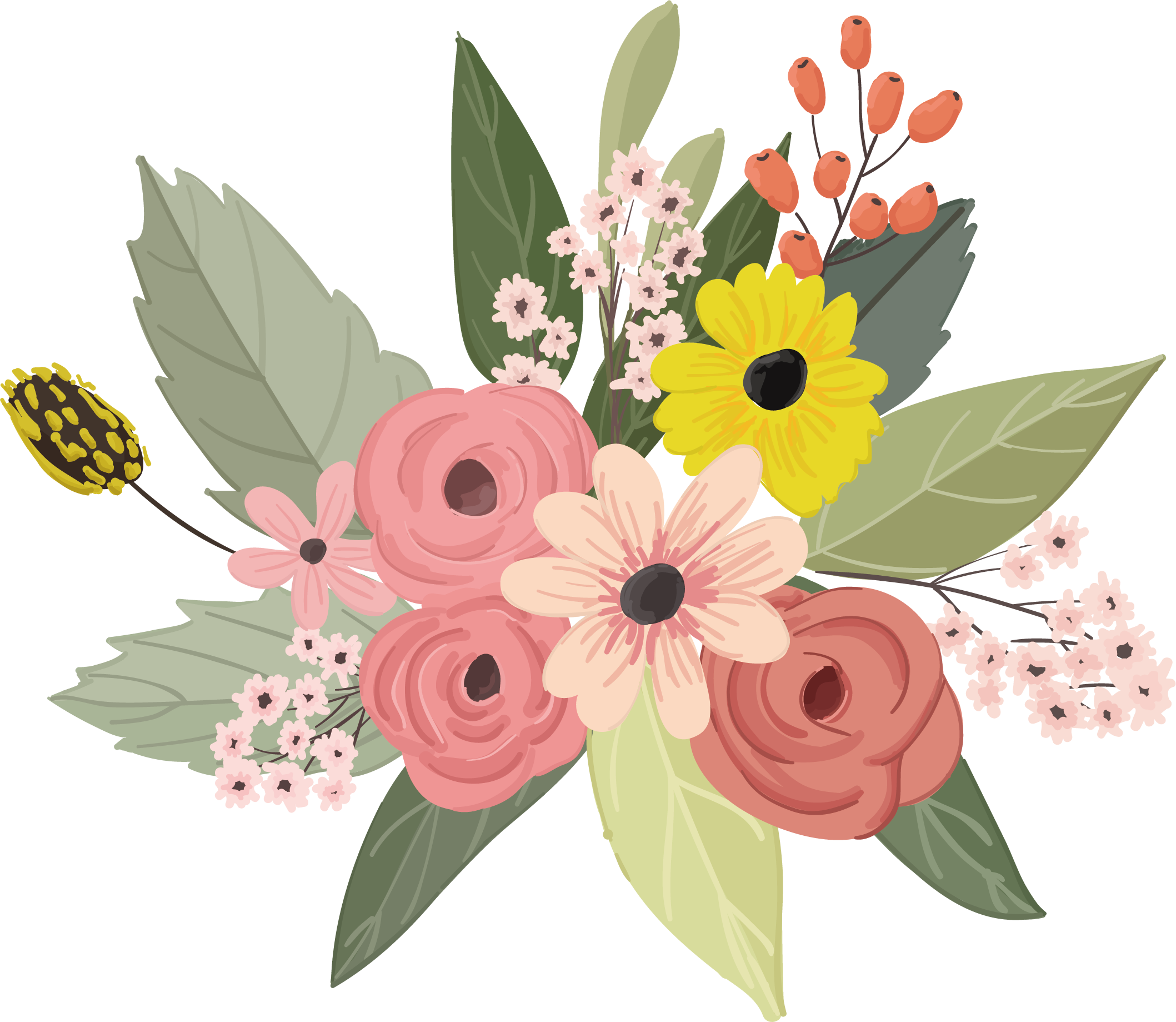 Vector Flower Art Wedding PNG Free Photo PNG Image