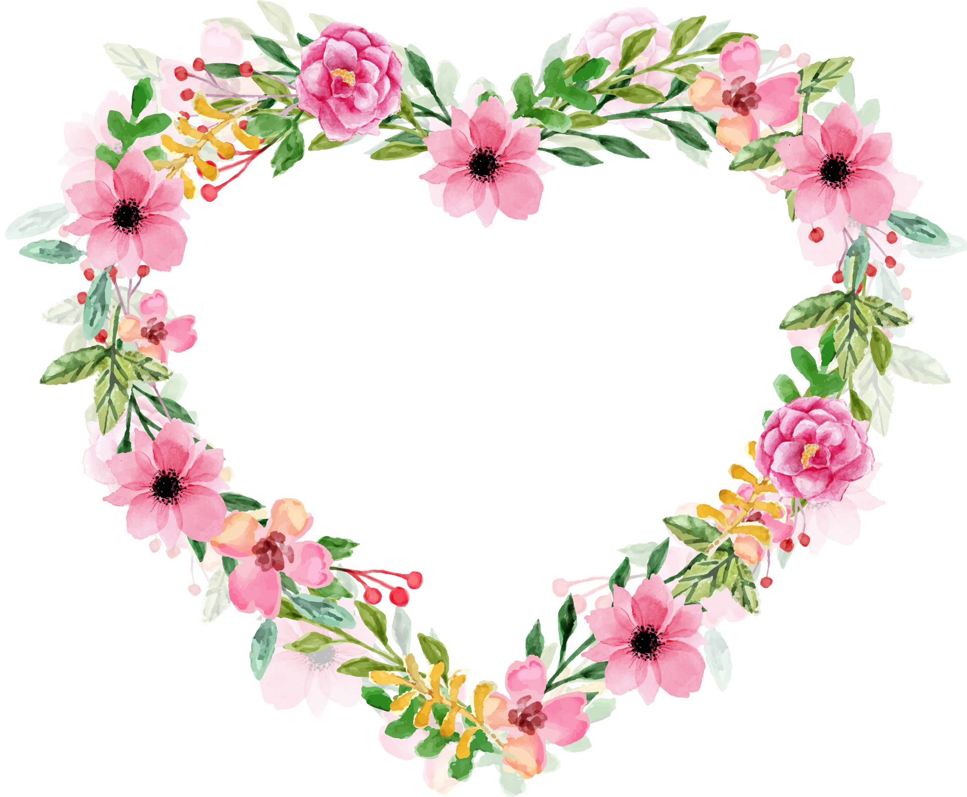 Heart Flower Romantic Free Clipart HQ PNG Image