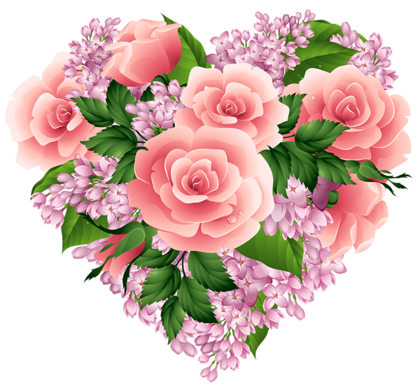 Heart Flower Romantic Photos Free Download Image PNG Image