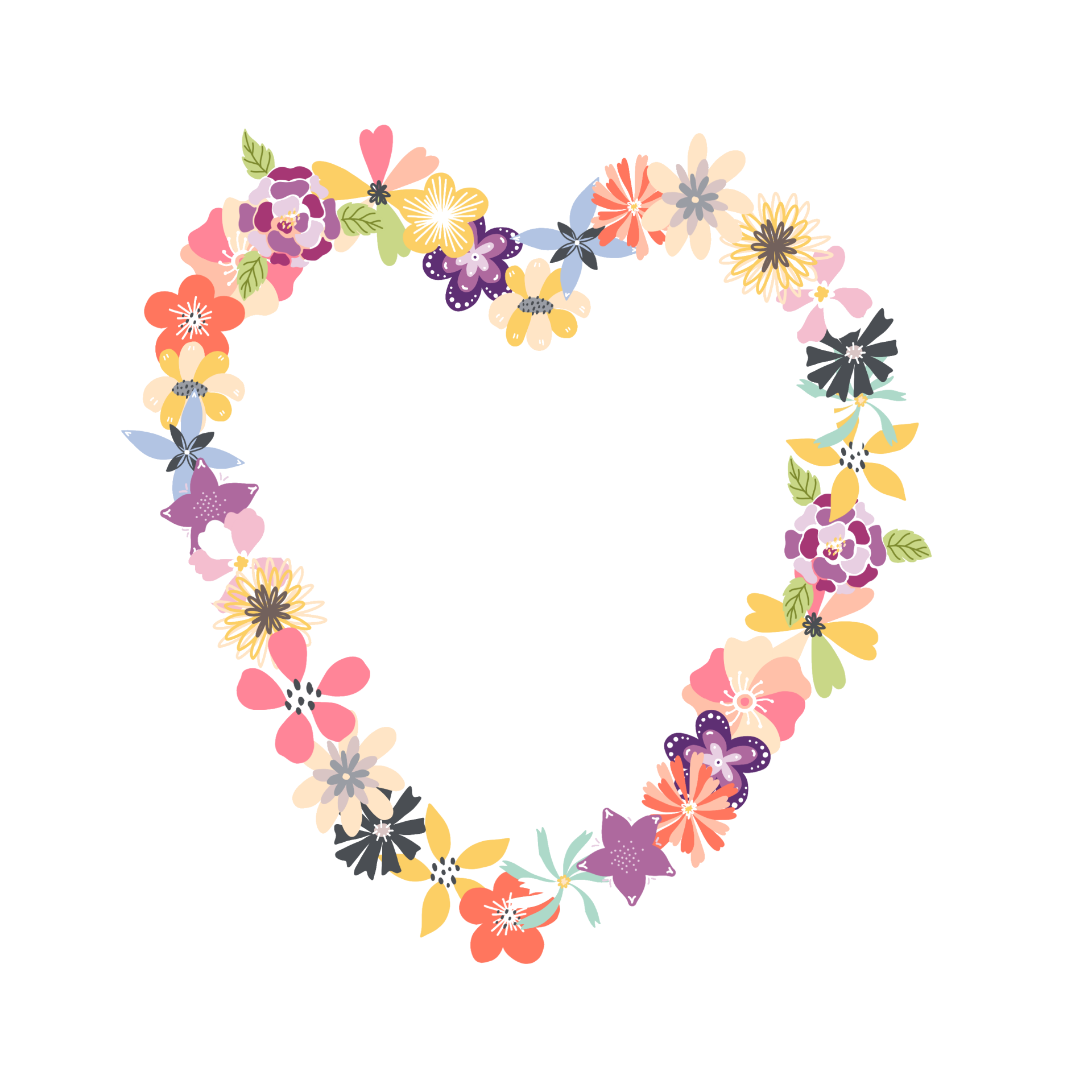 Heart Vector Romantic Flower Free Download Image PNG Image