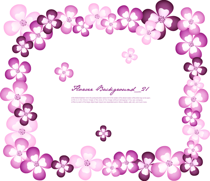 Purple Frame Flower Romantic Free HD Image PNG Image