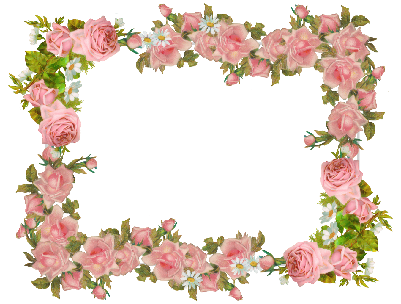 Download And Flower Vintage Frame Paper Rose Frames HQ PNG Image