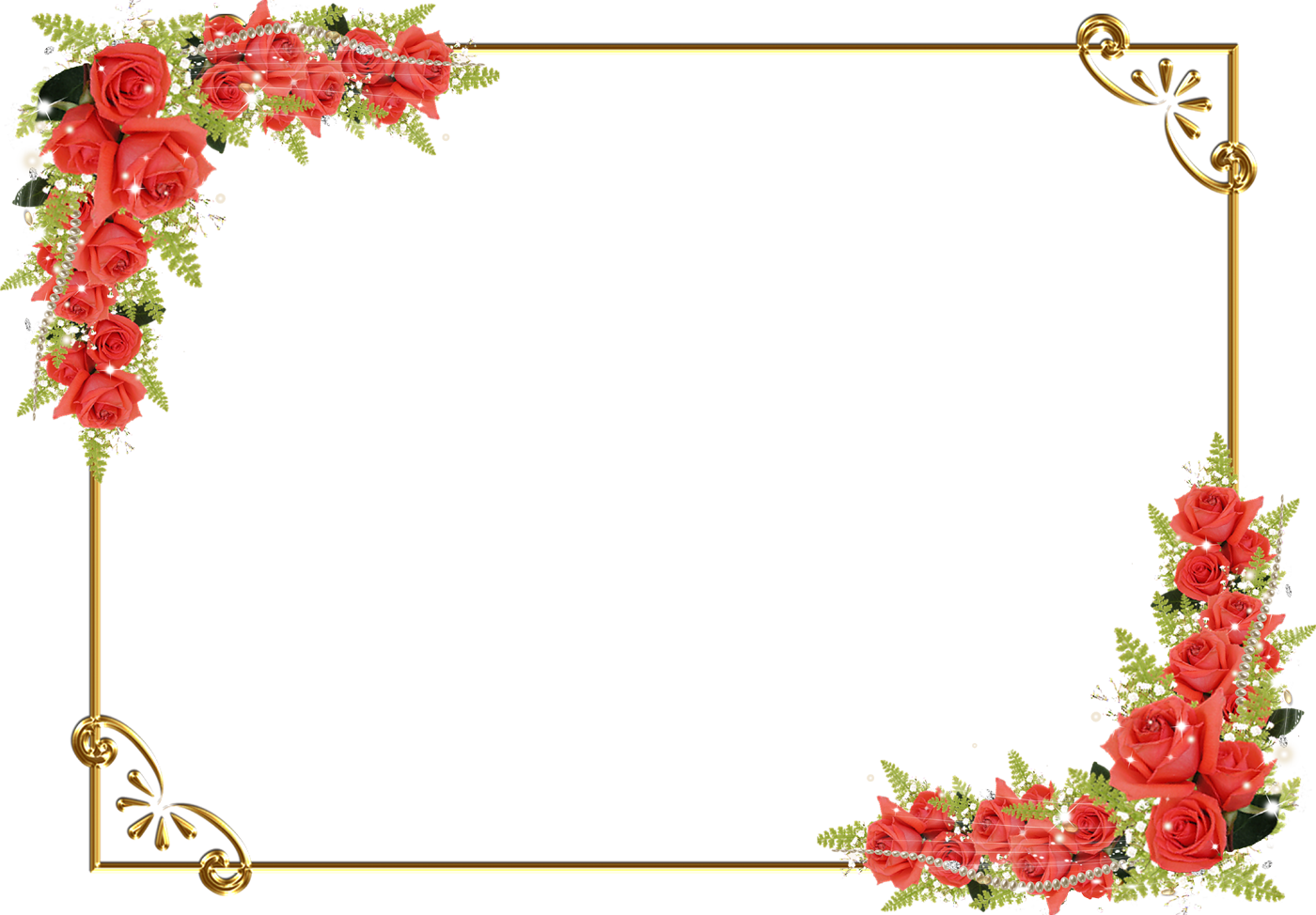 Download Rose Flower Border Drawing Red Png Image High Quality Hq Png