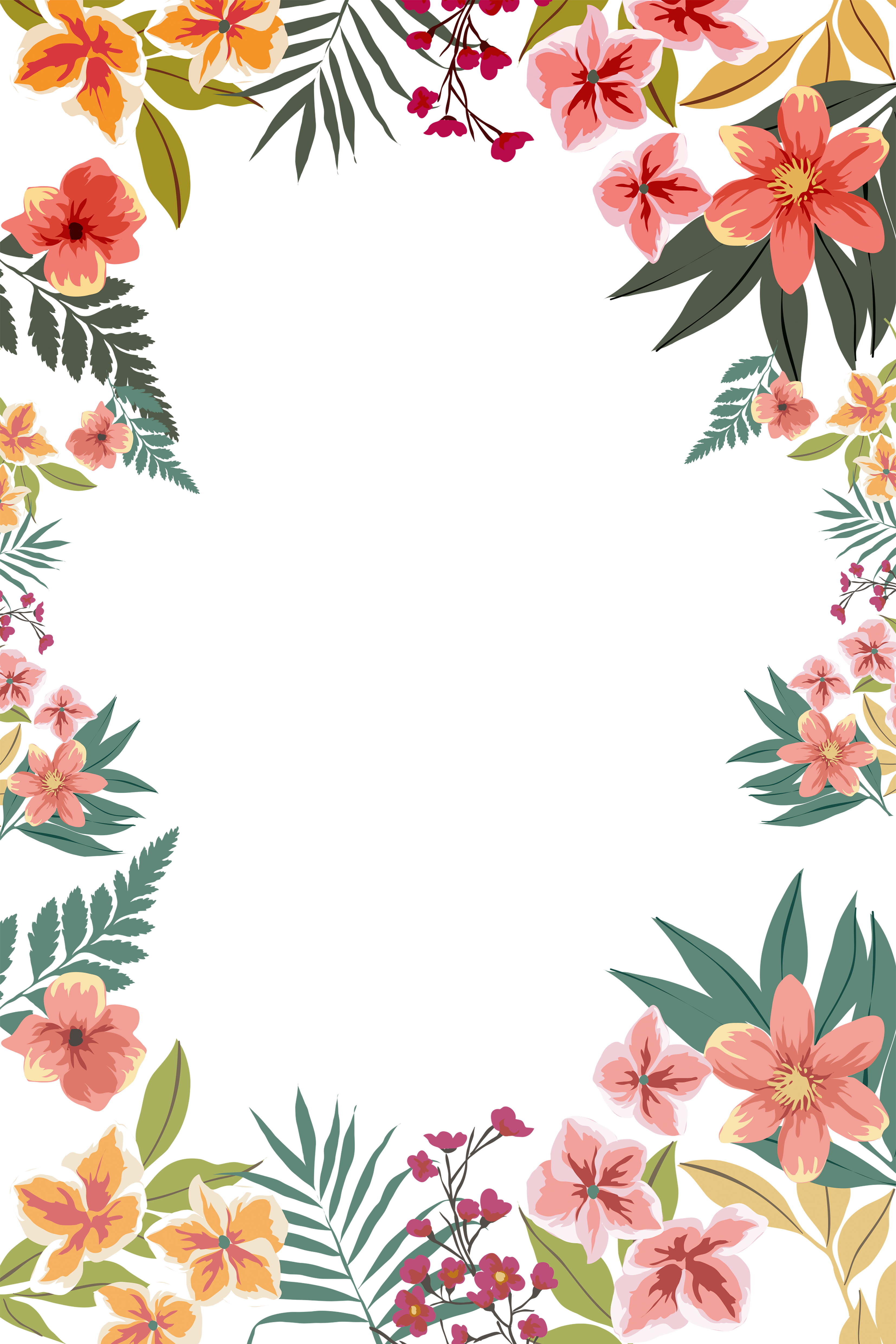 Paper Summer Shape Flower Border Free Download PNG HQ PNG Image