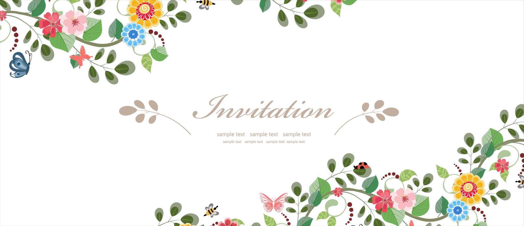 Material Flower Wedding Euclidean Vector Invitation Fresh PNG Image