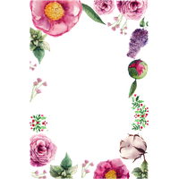 Flower Greeting Birthday Vector Flowers Border Card