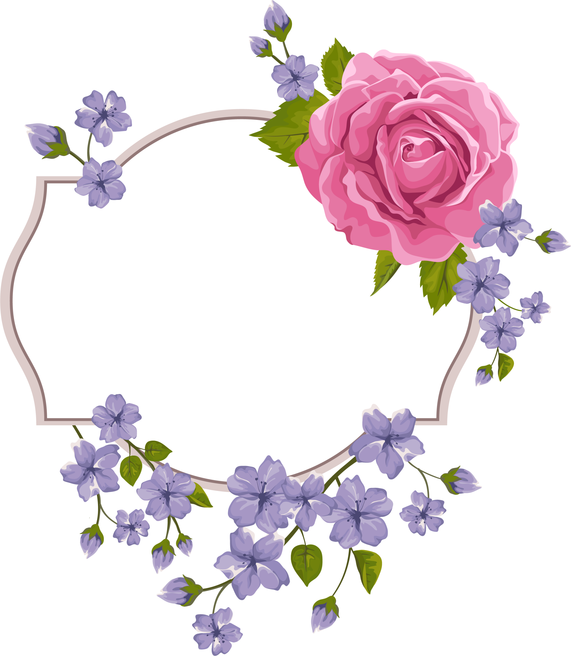 download-flower-purple-frame-violet-invitation-wedding-hq-png-image