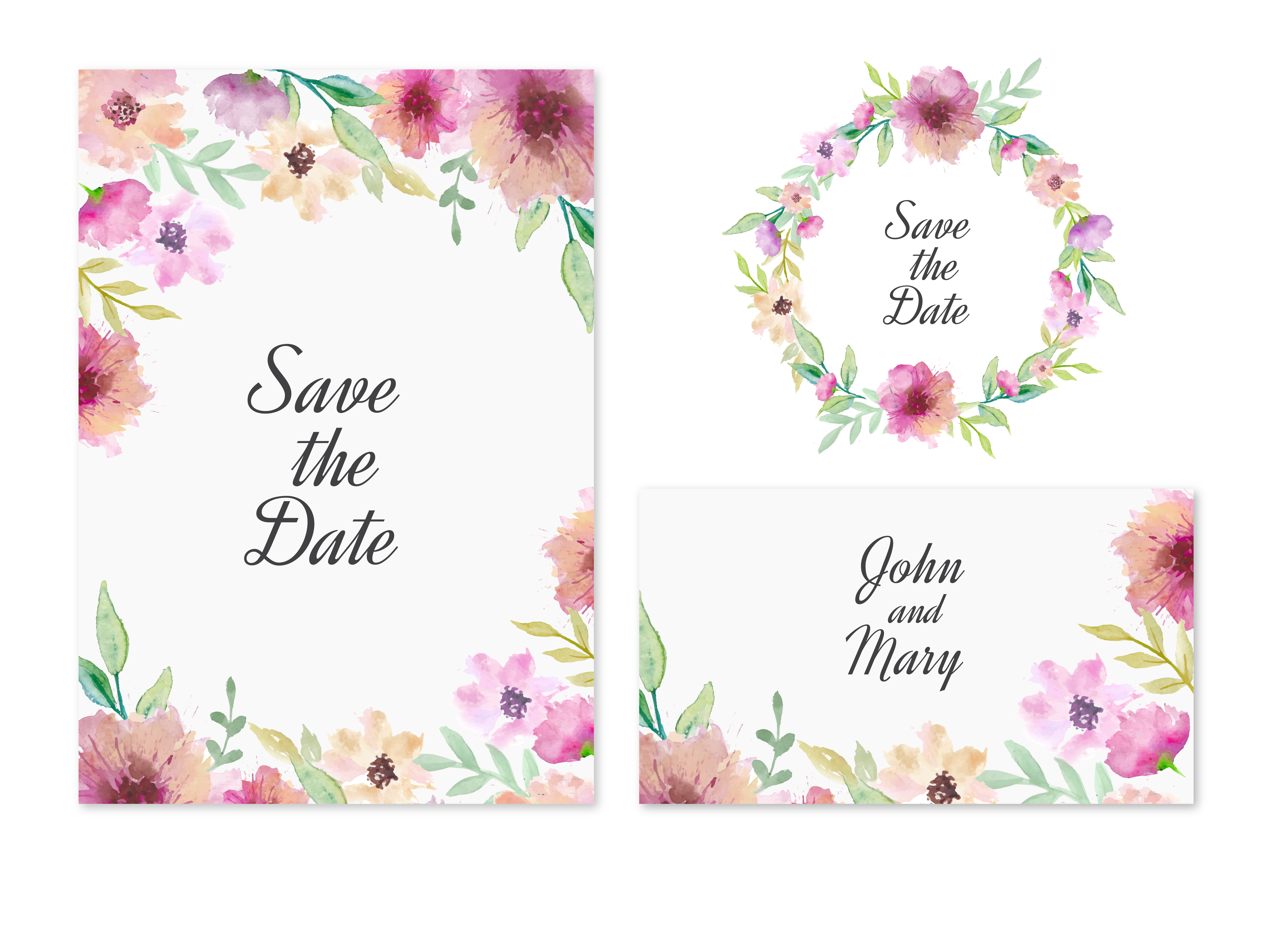 Pink Picture Frame Wedding Design Invitation Floral PNG Image