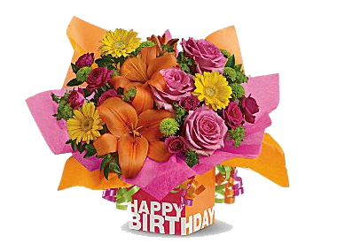 Birthday Flowers Bouquet Clipart PNG Image