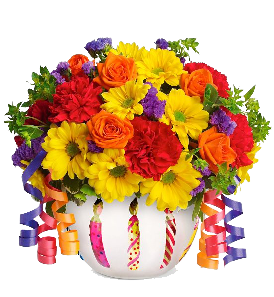 Birthday Flowers Bouquet File PNG Image