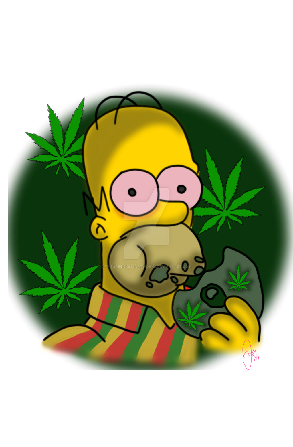Download Homer Bart Yellow Cannabis Green Simpson HQ PNG Image | FreePNGImg