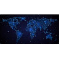 Blue Map Star Sky Night World PNG Image