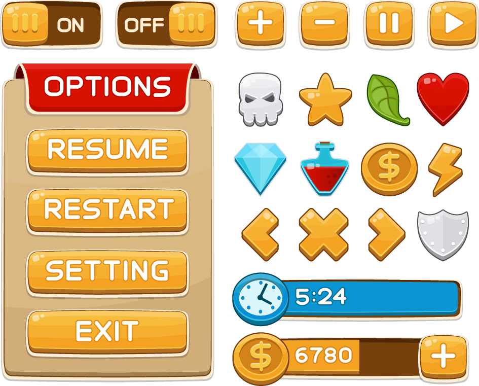 Area Text Button Game User Interface Transparent PNG Image