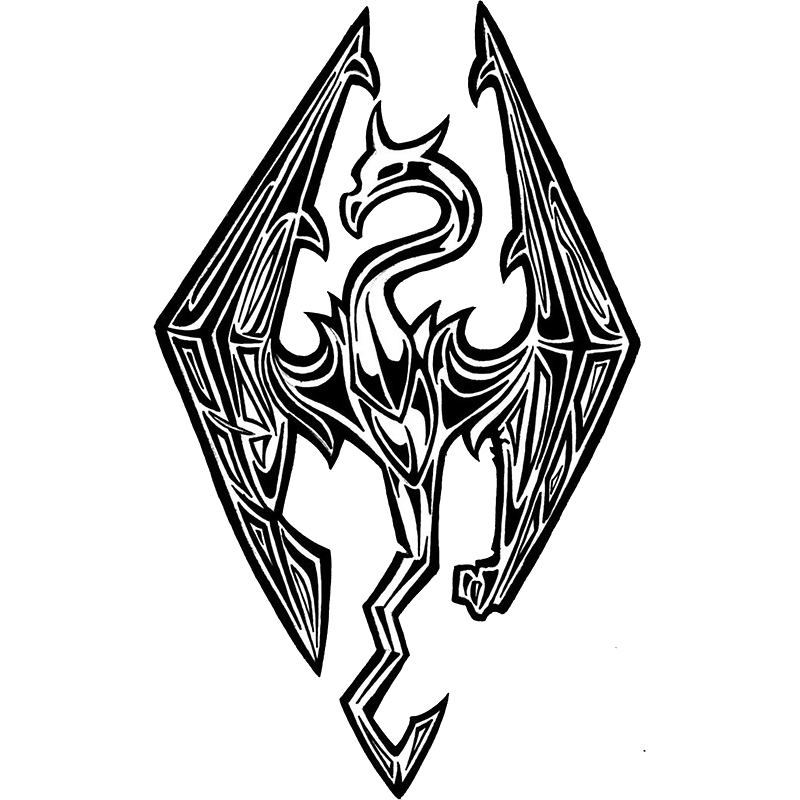 Scrolls Elder Game Video Skyrim Logo White PNG Image