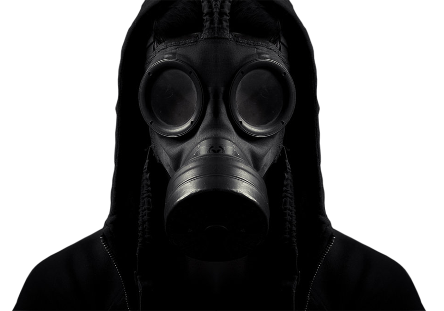 Gas Cool Black Mask Face PNG Image