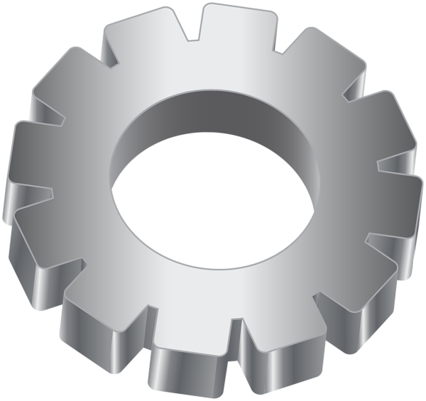 Silver gear Transparent PNG Image