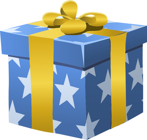 Blue Golden Ribbon Gift Free Clipart HQ PNG Image