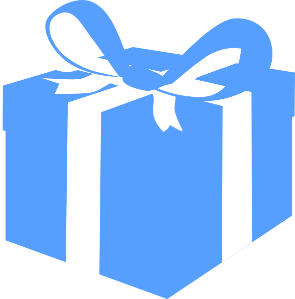 Blue Wrapped Gift Free Clipart HD PNG Image