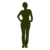 Standing Girl Vector Silhouette Free Clipart HQ PNG Image