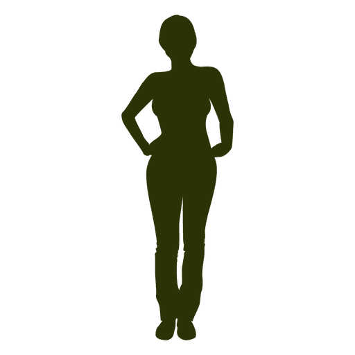 Standing Girl Vector Silhouette Free Clipart HQ PNG Image