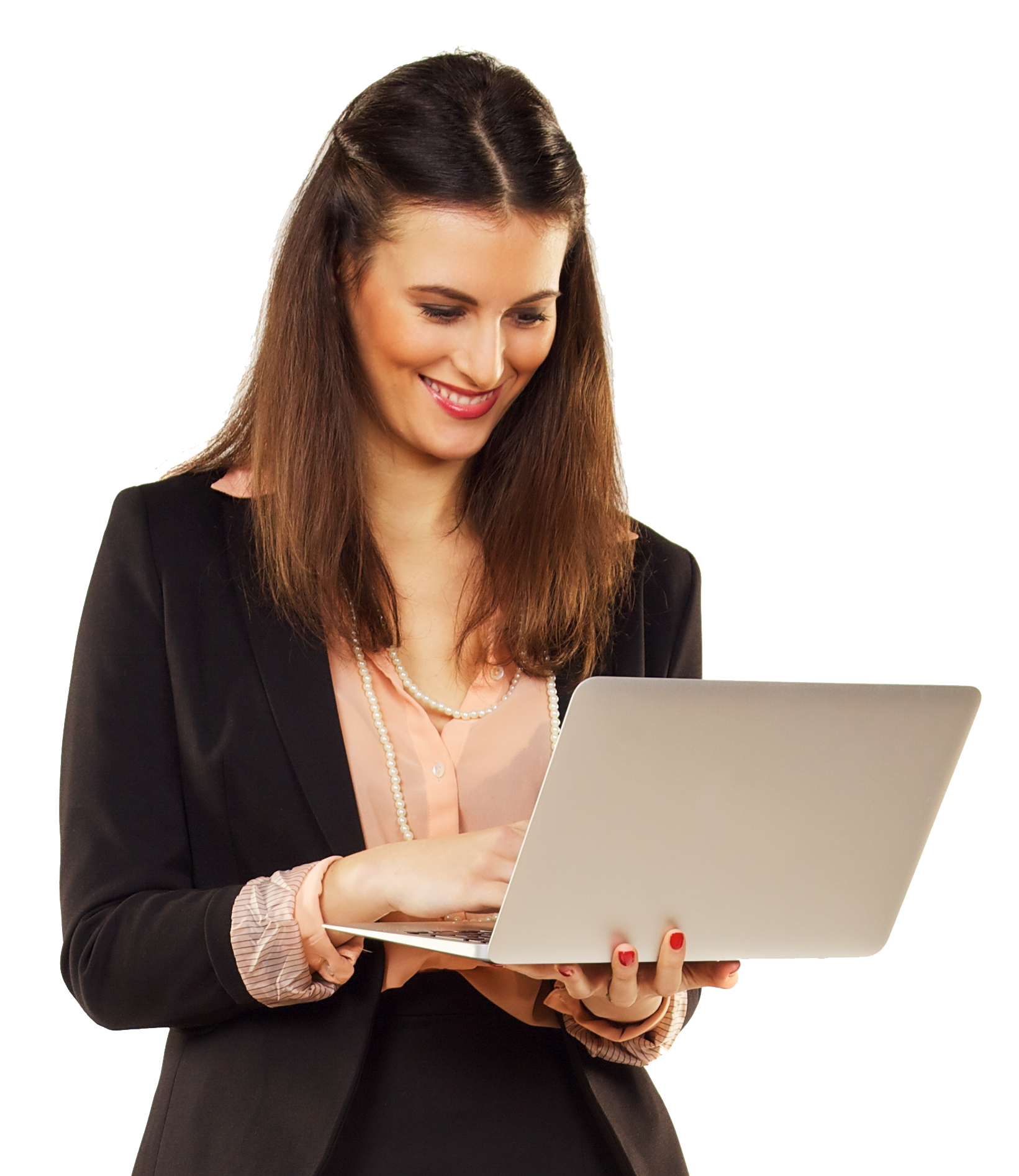Using Girl Corporate Laptop PNG Free Photo PNG Image