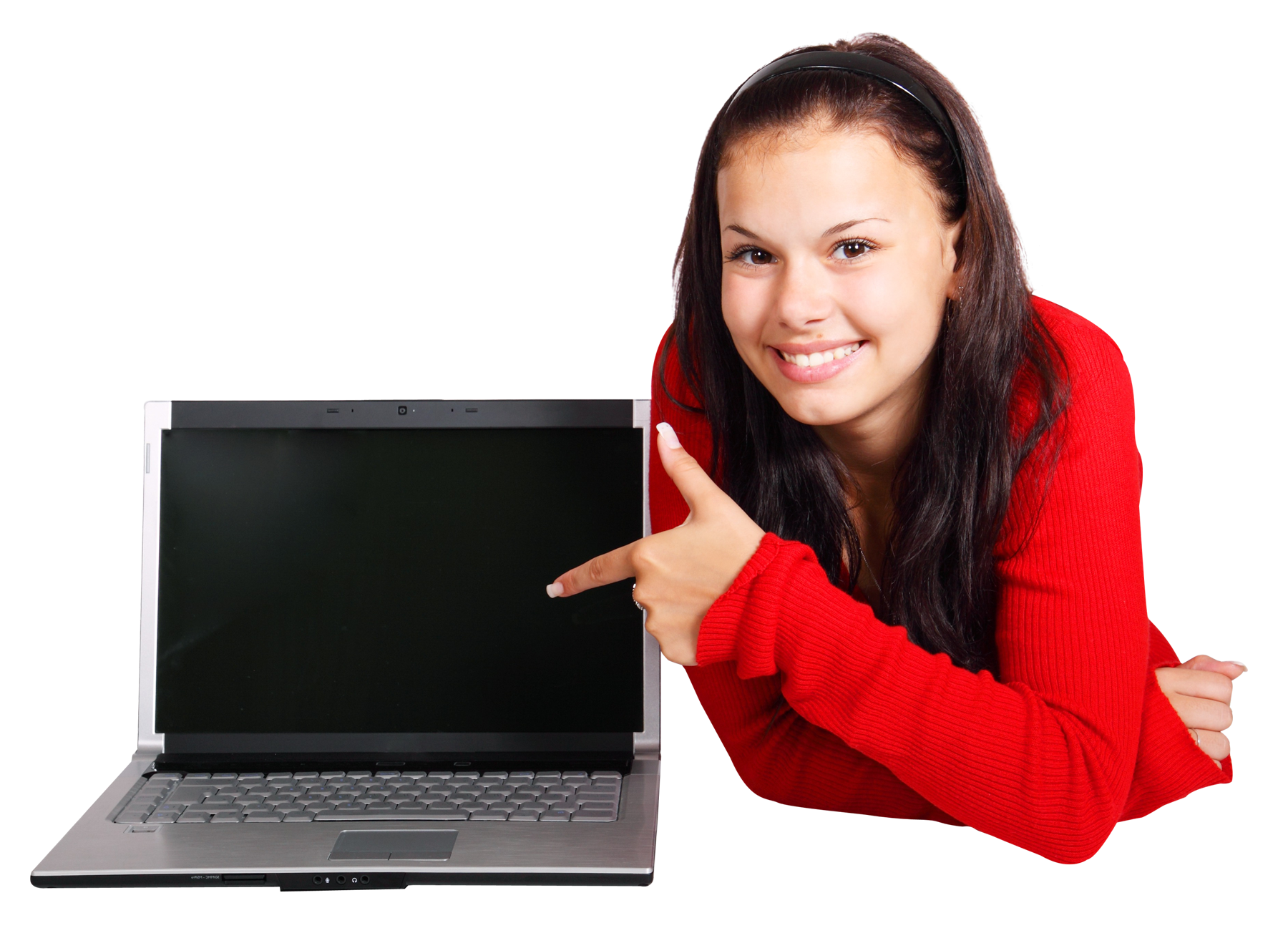 Using Girl Laptop Professional Free Clipart HD PNG Image