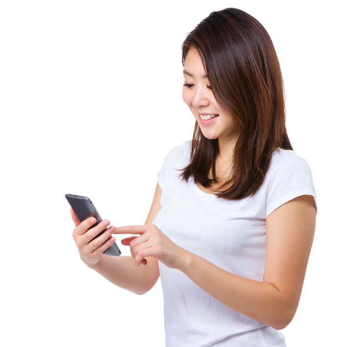 Mobile Using Girl Happy Phone PNG Image