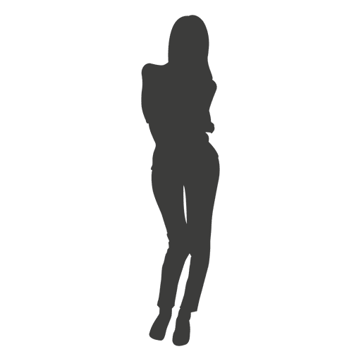 Standing Girl Vector Silhouette Free Transparent Image HD PNG Image