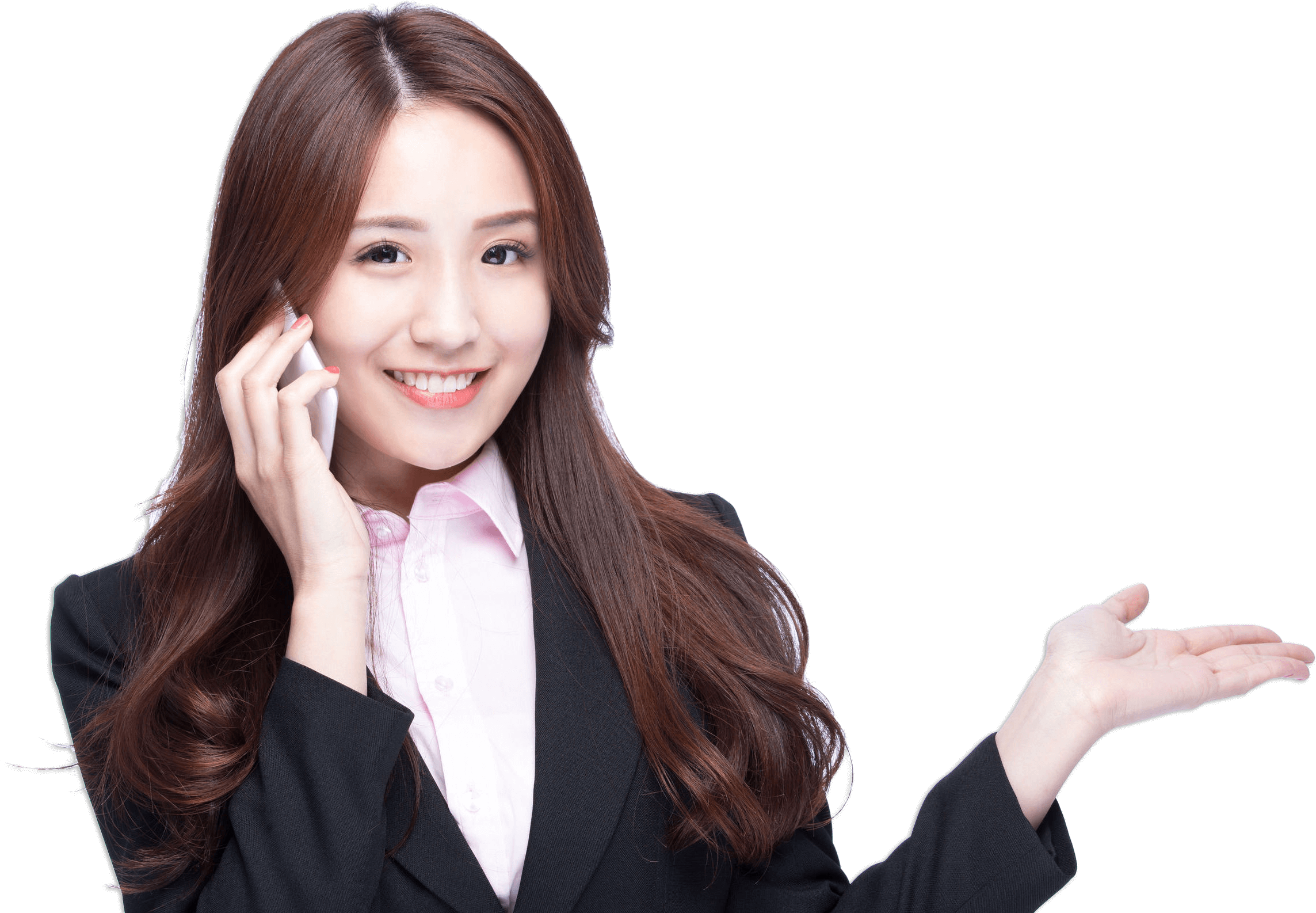 Mobile Using Smiling Girl Phone PNG Image