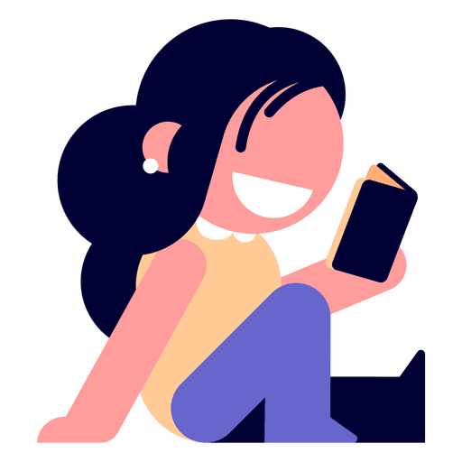 Mobile Using Girl Vector Phone PNG Image
