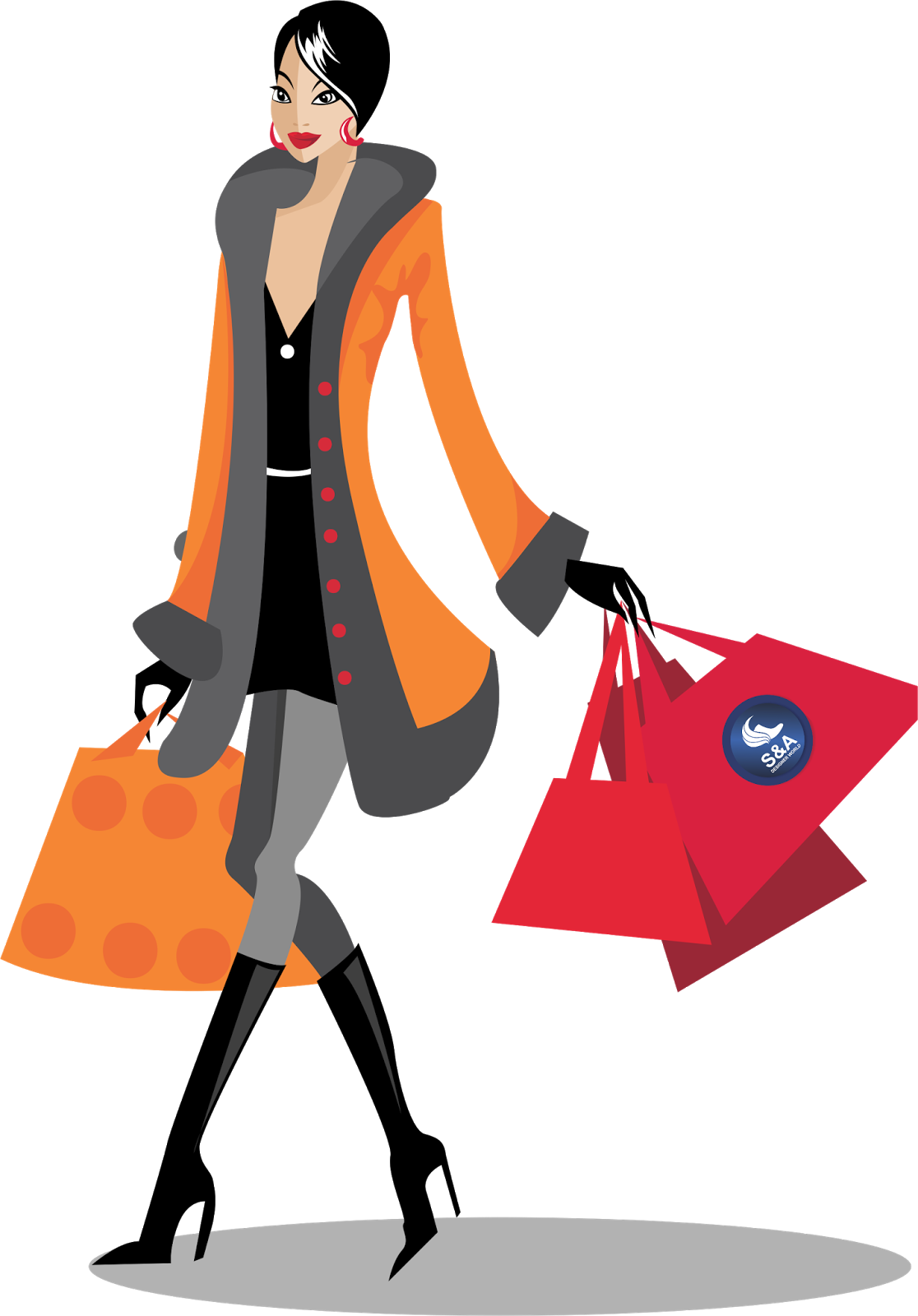 Girl Vector Shopping Winter Free Transparent Image HD PNG Image