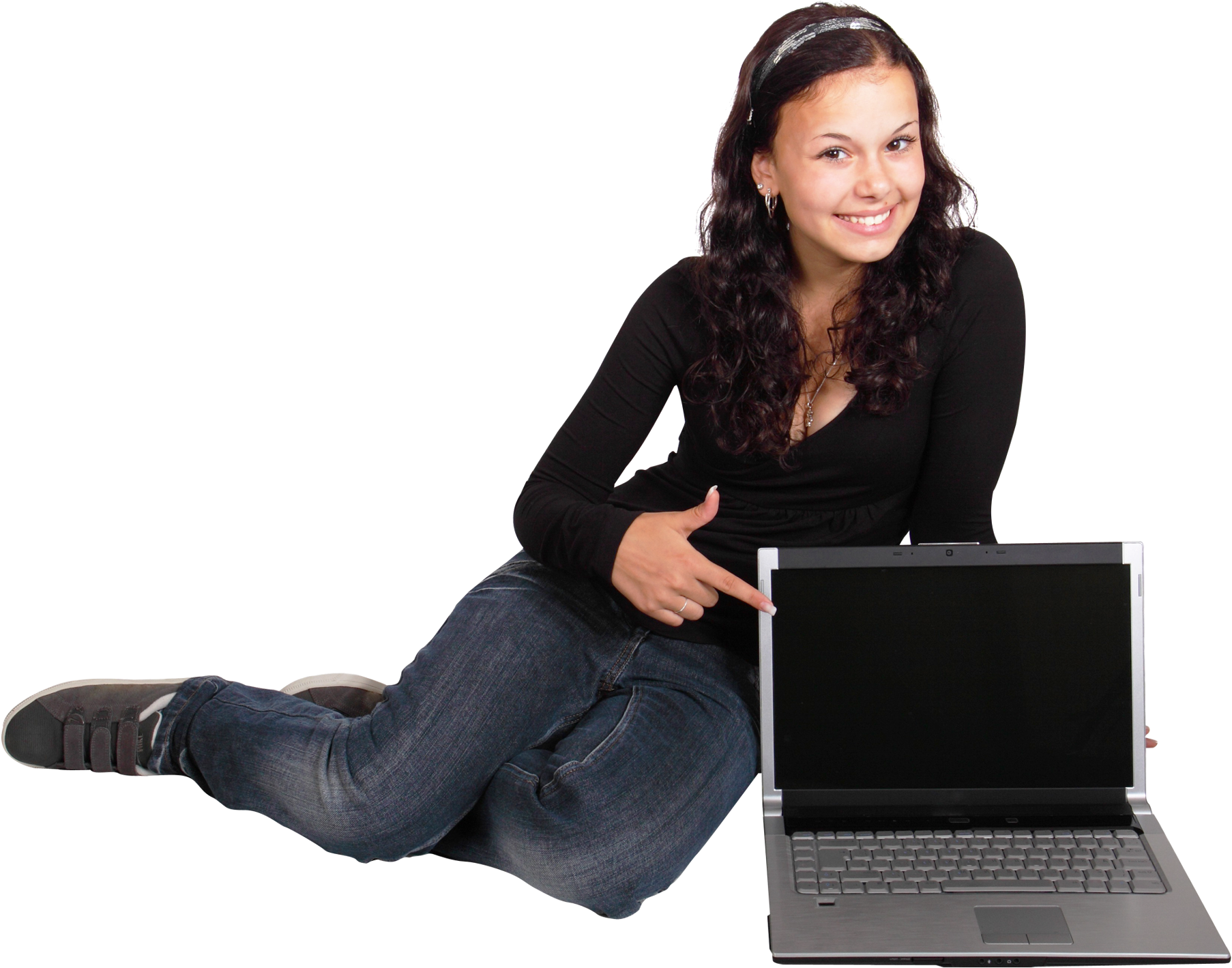 Using Girl Laptop Young Download Free Image PNG Image