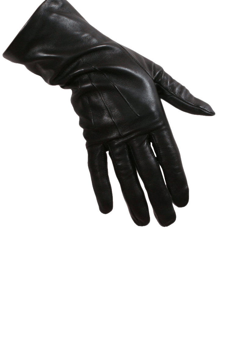 leather gloved hand