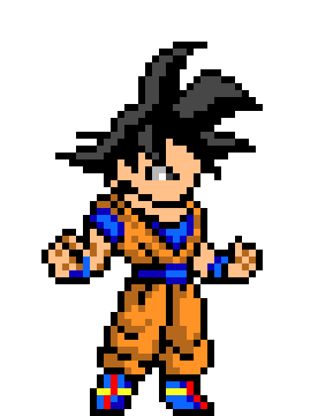 Fictional Art Pixel Goku Character Free Transparent Image HQ PNG Image