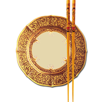 Cuisine Chinese Gold Chinoiserie Metal Chopsticks PNG Image