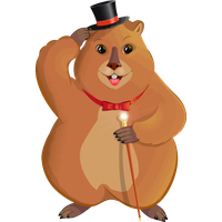 Groundhog Day Cartoon Squirrel For Eve Party